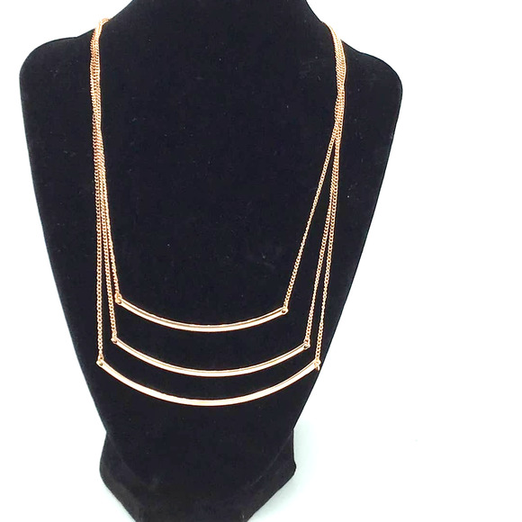 Ballet Rose Gold 3 Bar Necklace - Picture 4 of 4